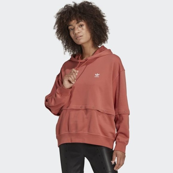 Adidas Always Original Snap-Button Versatile Hoodie - Picture 2 of 14
